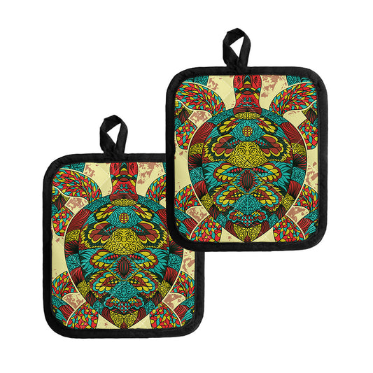 Native Bohemian Sea Turtle Print Pot Holders