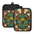 Native Bohemian Sea Turtle Print Pot Holders With Pocket