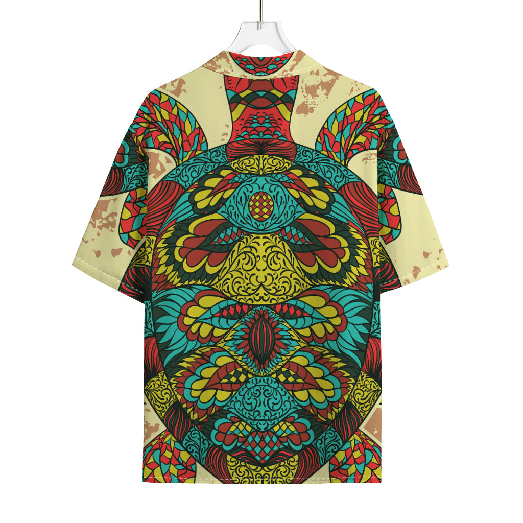 Native Bohemian Sea Turtle Print Rayon Hawaiian Shirt