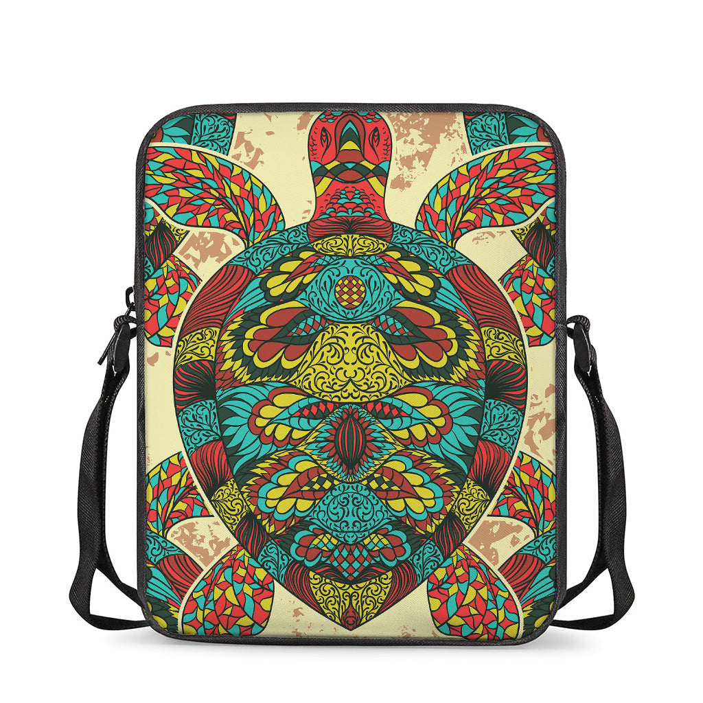 Native Bohemian Sea Turtle Print Rectangular Crossbody Bag