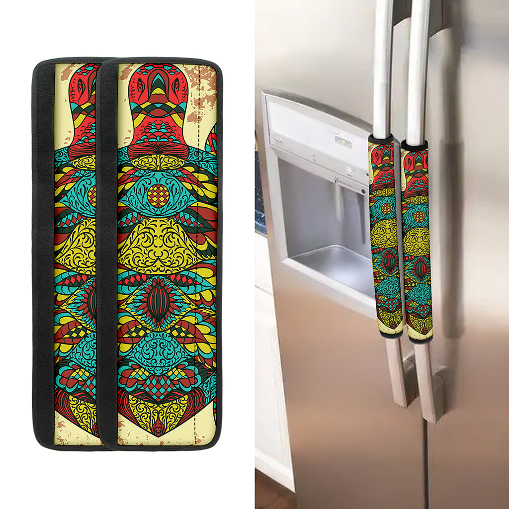 Native Bohemian Sea Turtle Print Refrigerator Handle Covers