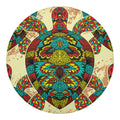 Native Bohemian Sea Turtle Print Round Blanket
