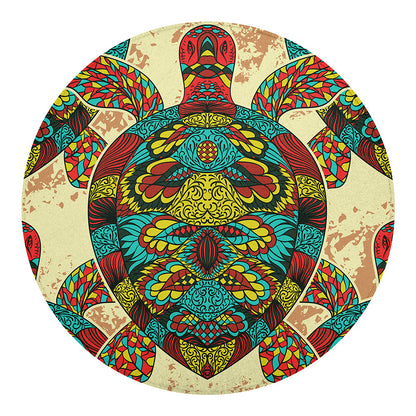Native Bohemian Sea Turtle Print Round Blanket