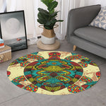 Native Bohemian Sea Turtle Print Round Rug