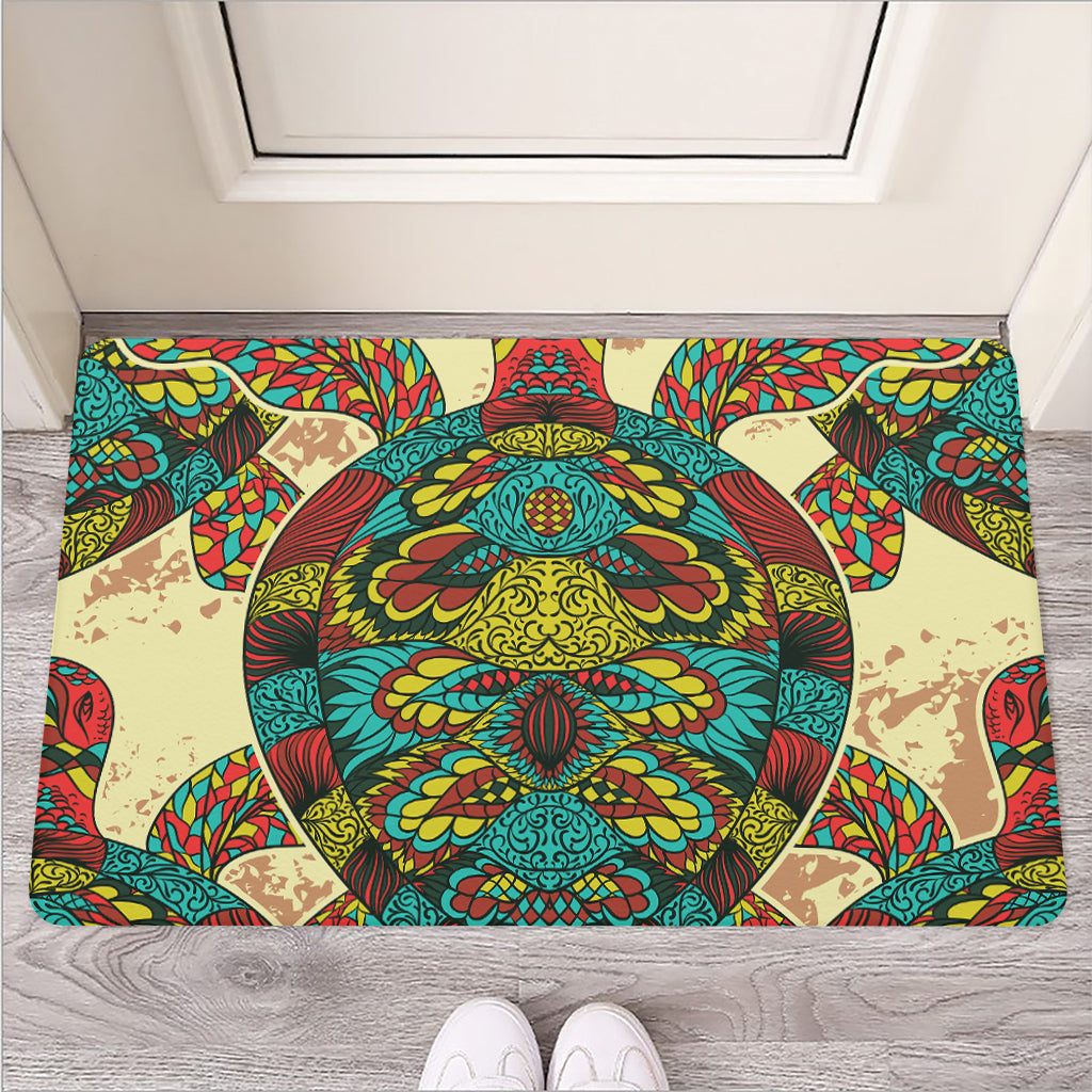 Native Bohemian Sea Turtle Print Rubber Doormat