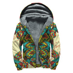 Native Bohemian Sea Turtle Print Sherpa Lined Zip Up Hoodie