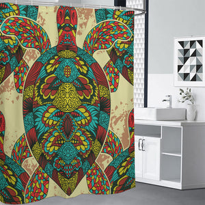 Native Bohemian Sea Turtle Print Shower Curtain