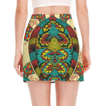 Native Bohemian Sea Turtle Print Side Slit Mini Skirt