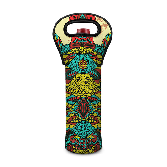 Native Bohemian Sea Turtle Print Single Neoprene Wine Tote