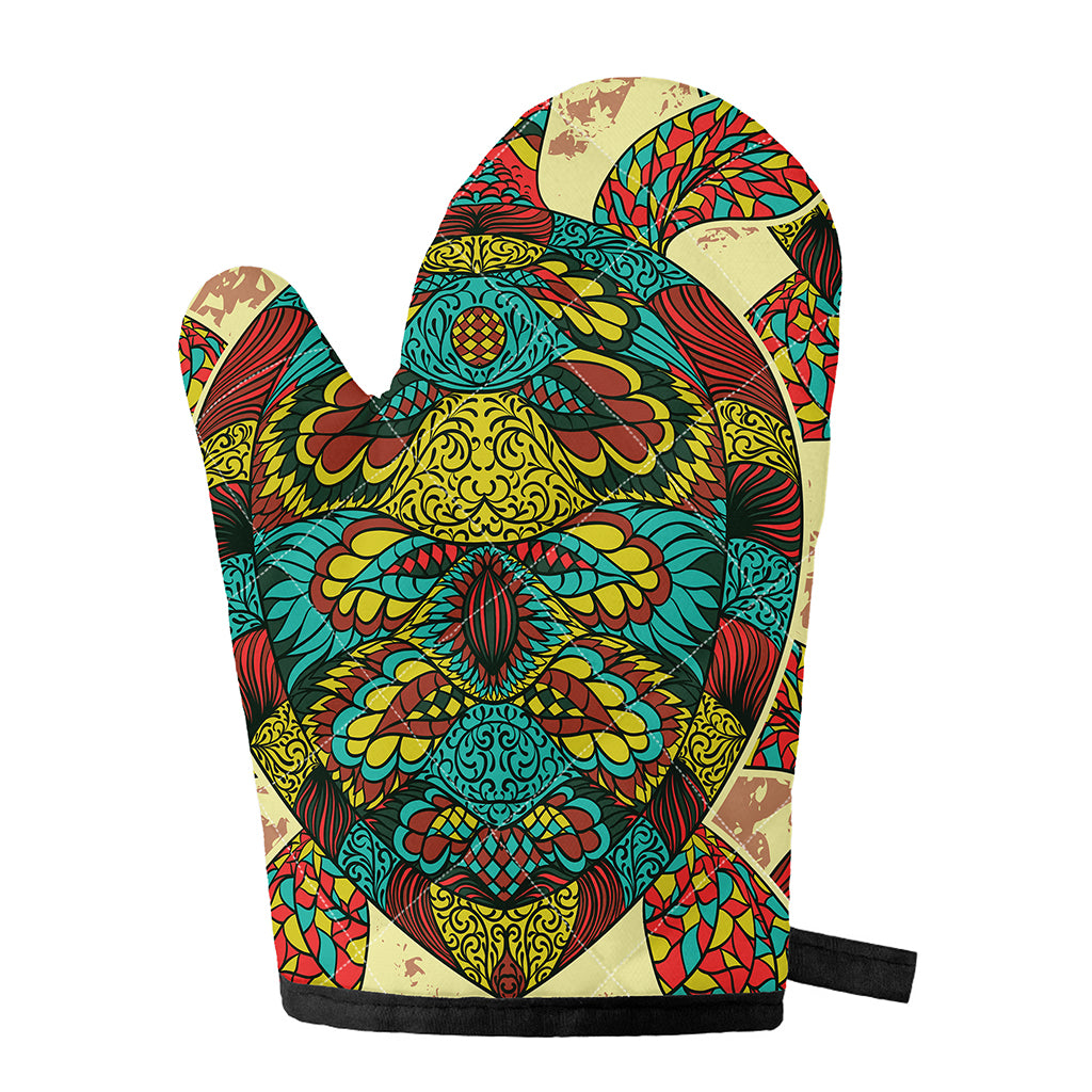 Native Bohemian Sea Turtle Print Single Oven Mitt