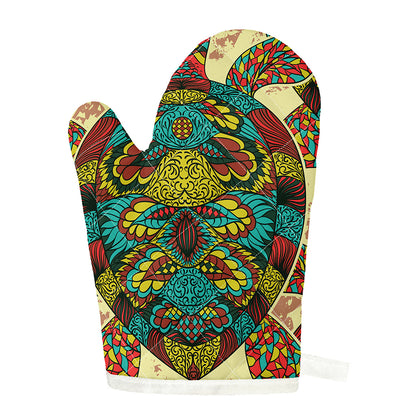 Native Bohemian Sea Turtle Print Single Oven Mitt