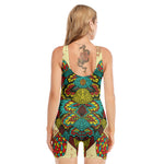 Native Bohemian Sea Turtle Print Sleeveless One Piece Swimsuit