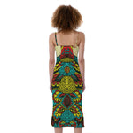 Native Bohemian Sea Turtle Print Slim Fit Midi Cami Dress