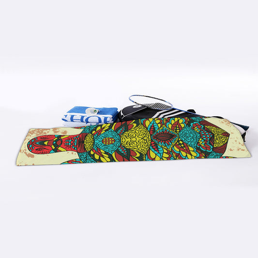 Native Bohemian Sea Turtle Print Sports Towel