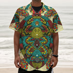 Native Bohemian Sea Turtle Print Textured Short Sleeve Shirt