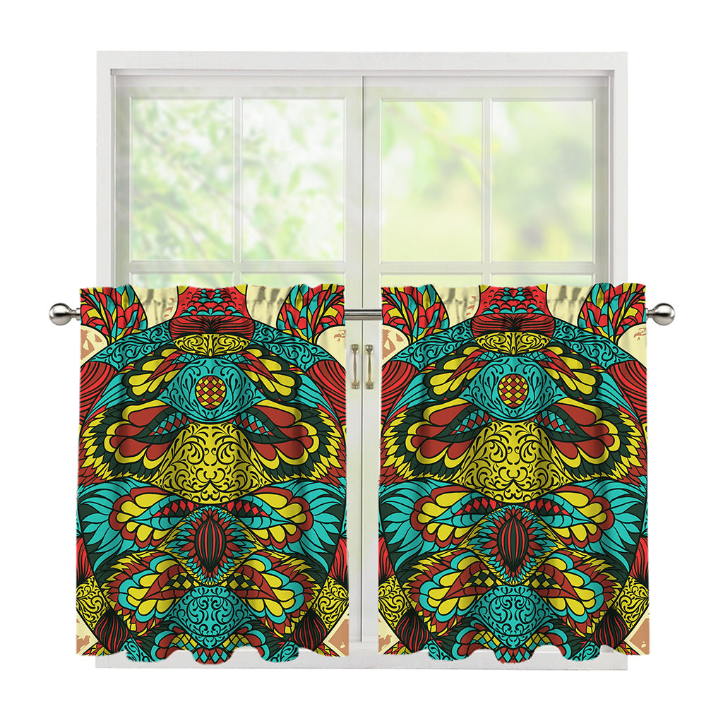 Native Bohemian Sea Turtle Print Tier Curtains