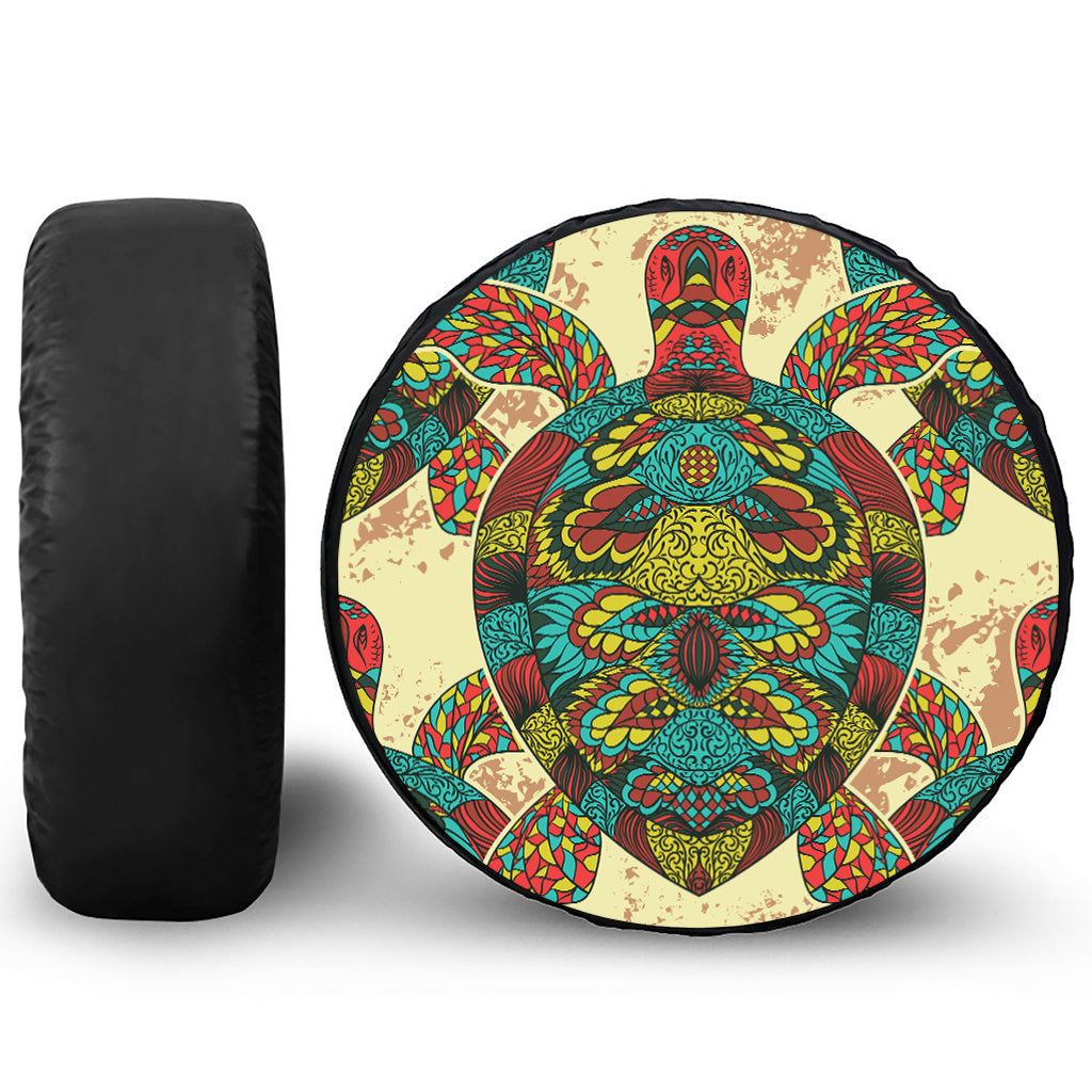 Native Bohemian Sea Turtle Print Tire Cover