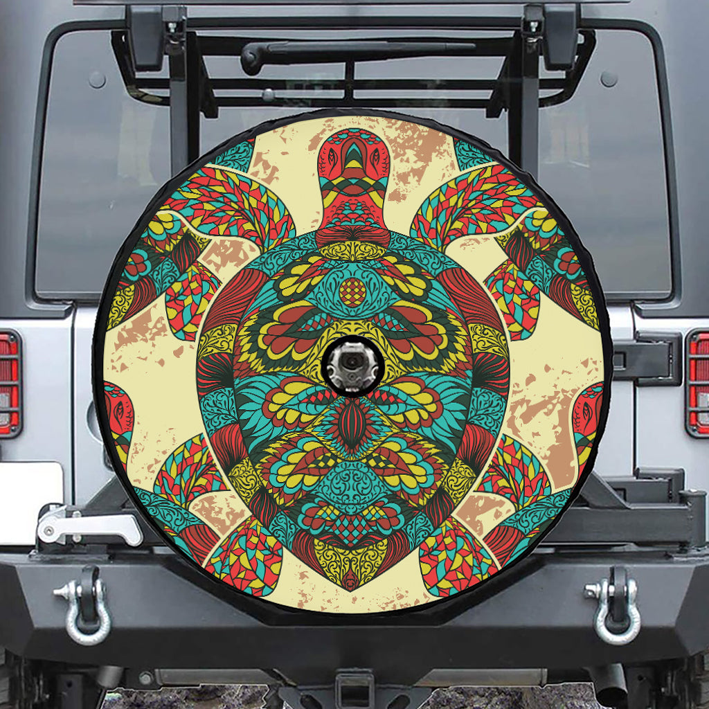 Native Bohemian Sea Turtle Print Tire Cover With Camera Hole