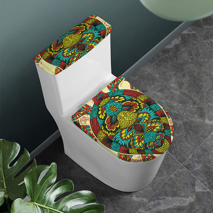 Native Bohemian Sea Turtle Print Toilet Lid And Tank Cover Set