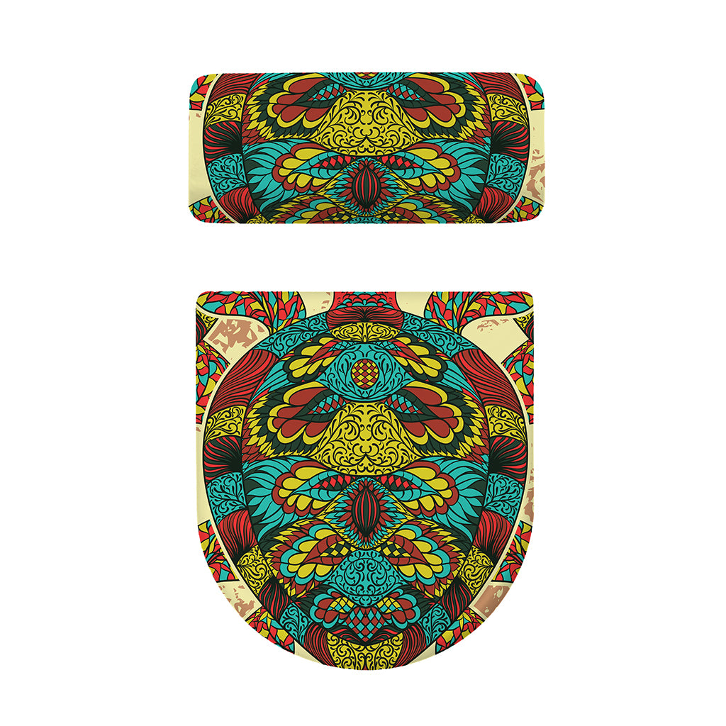 Native Bohemian Sea Turtle Print Toilet Lid And Tank Cover Set