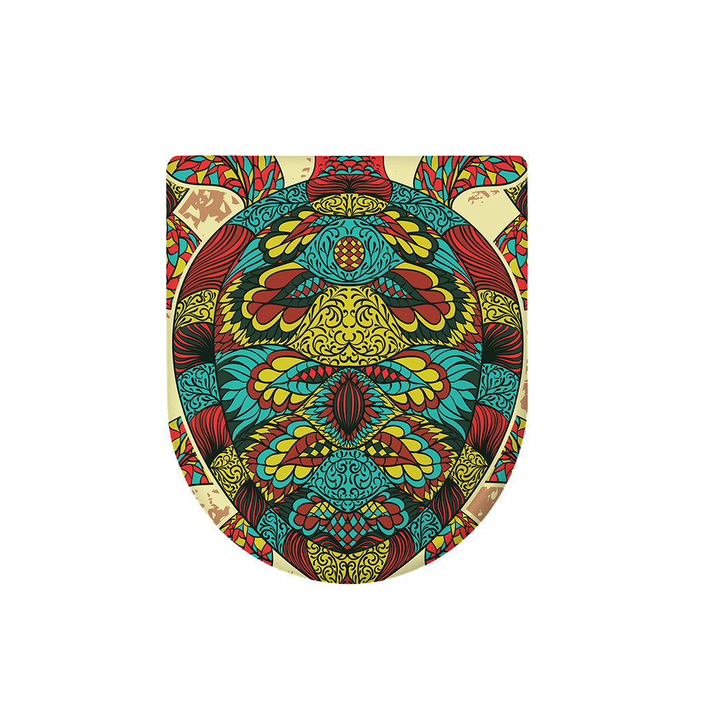 Native Bohemian Sea Turtle Print Toilet Lid Cover