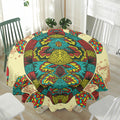 Native Bohemian Sea Turtle Print Waterproof Round Tablecloth