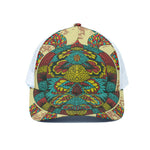 Native Bohemian Sea Turtle Print White Mesh Trucker Cap