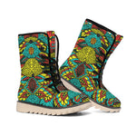 Native Bohemian Sea Turtle Print Winter Boots