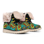Native Bohemian Sea Turtle Print Winter Boots