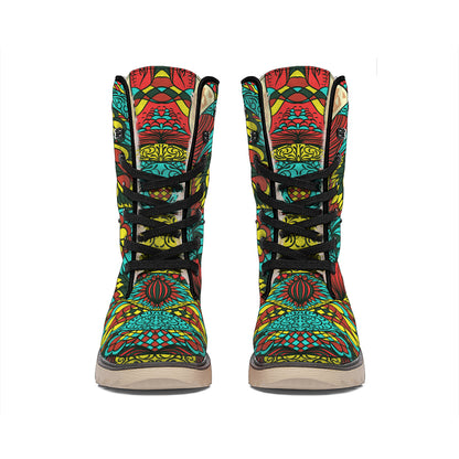 Native Bohemian Sea Turtle Print Winter Boots