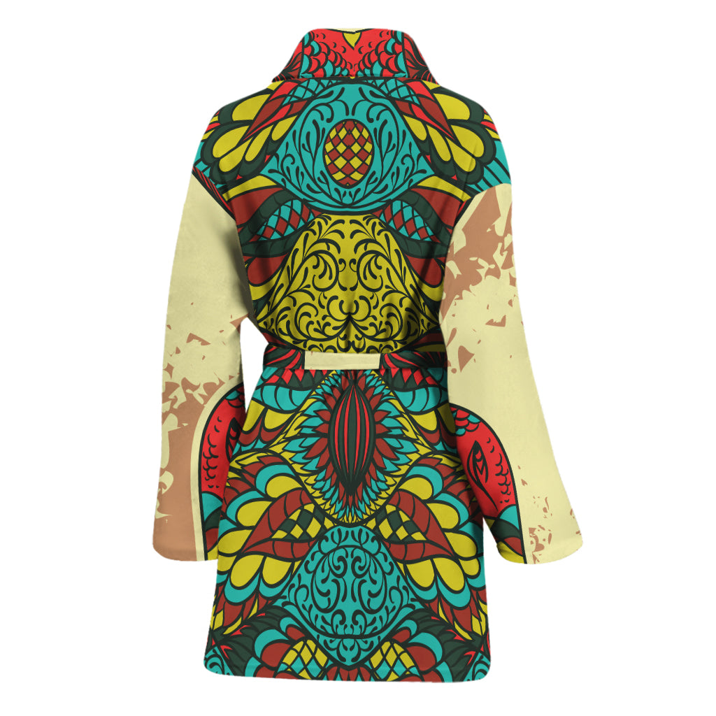Native Bohemian Sea Turtle Print Women's Bathrobe