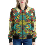 Native Bohemian Sea Turtle Print Women's Bomber Jacket