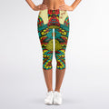 Native Bohemian Sea Turtle Print Women's Capri Leggings