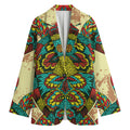 Native Bohemian Sea Turtle Print Women's Cotton Blazer