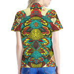 Native Bohemian Sea Turtle Print Women's Polo Shirt