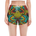 Native Bohemian Sea Turtle Print Women's Split Running Shorts