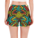 Native Bohemian Sea Turtle Print Women's Split Running Shorts