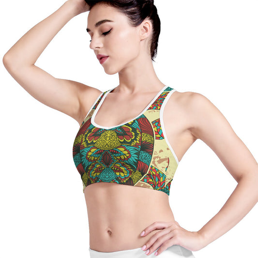 Native Bohemian Sea Turtle Print Women's Sports Bra