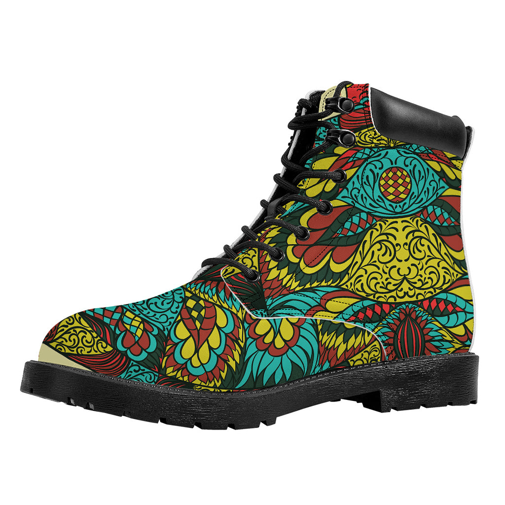 Native Bohemian Sea Turtle Print Work Boots