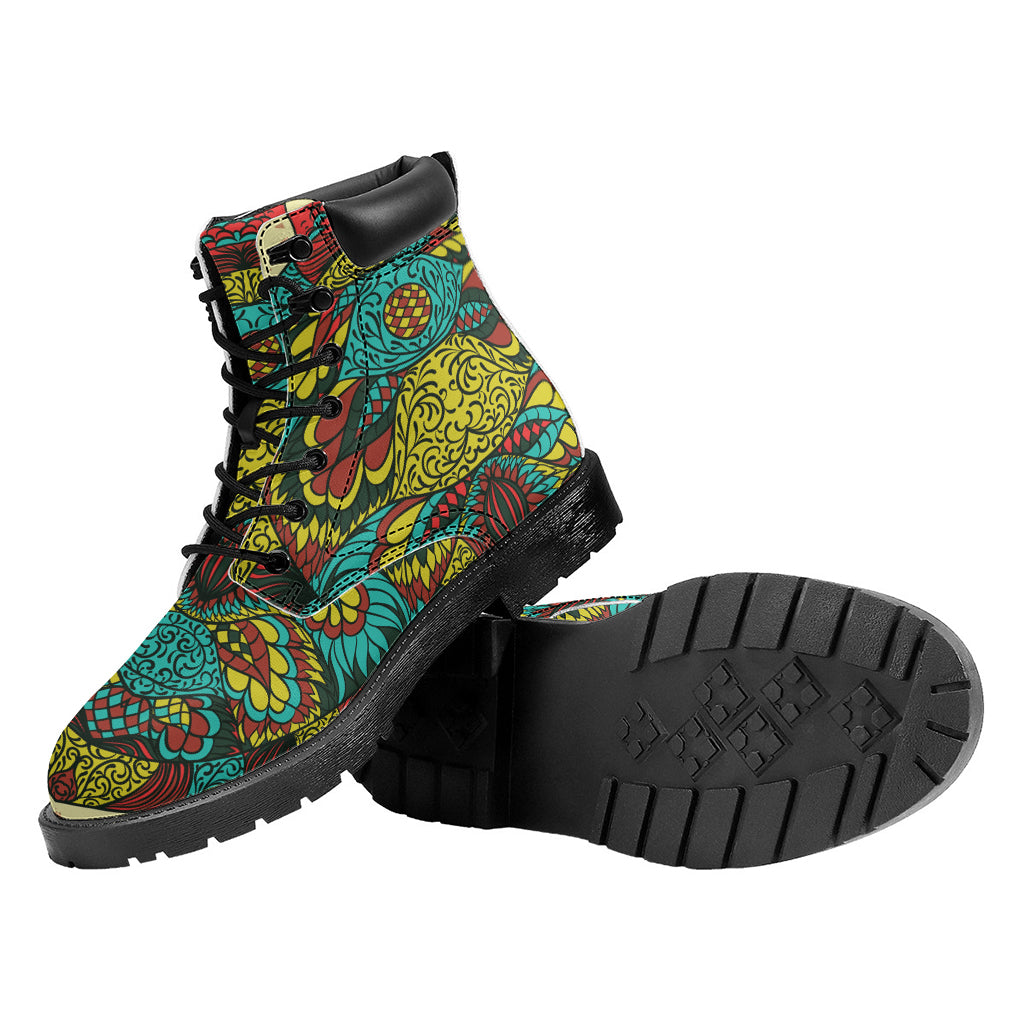 Native Bohemian Sea Turtle Print Work Boots