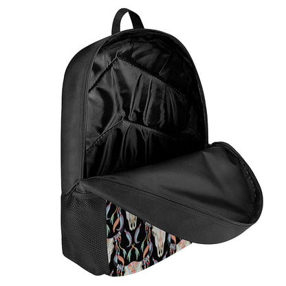 Native Buffalo Pattern Print 17 Inch Backpack