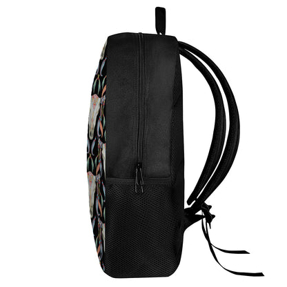 Native Buffalo Pattern Print 17 Inch Backpack