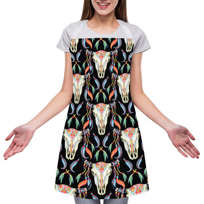 Native Buffalo Pattern Print Adjustable Apron