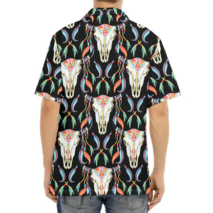 Native Buffalo Pattern Print Aloha Shirt