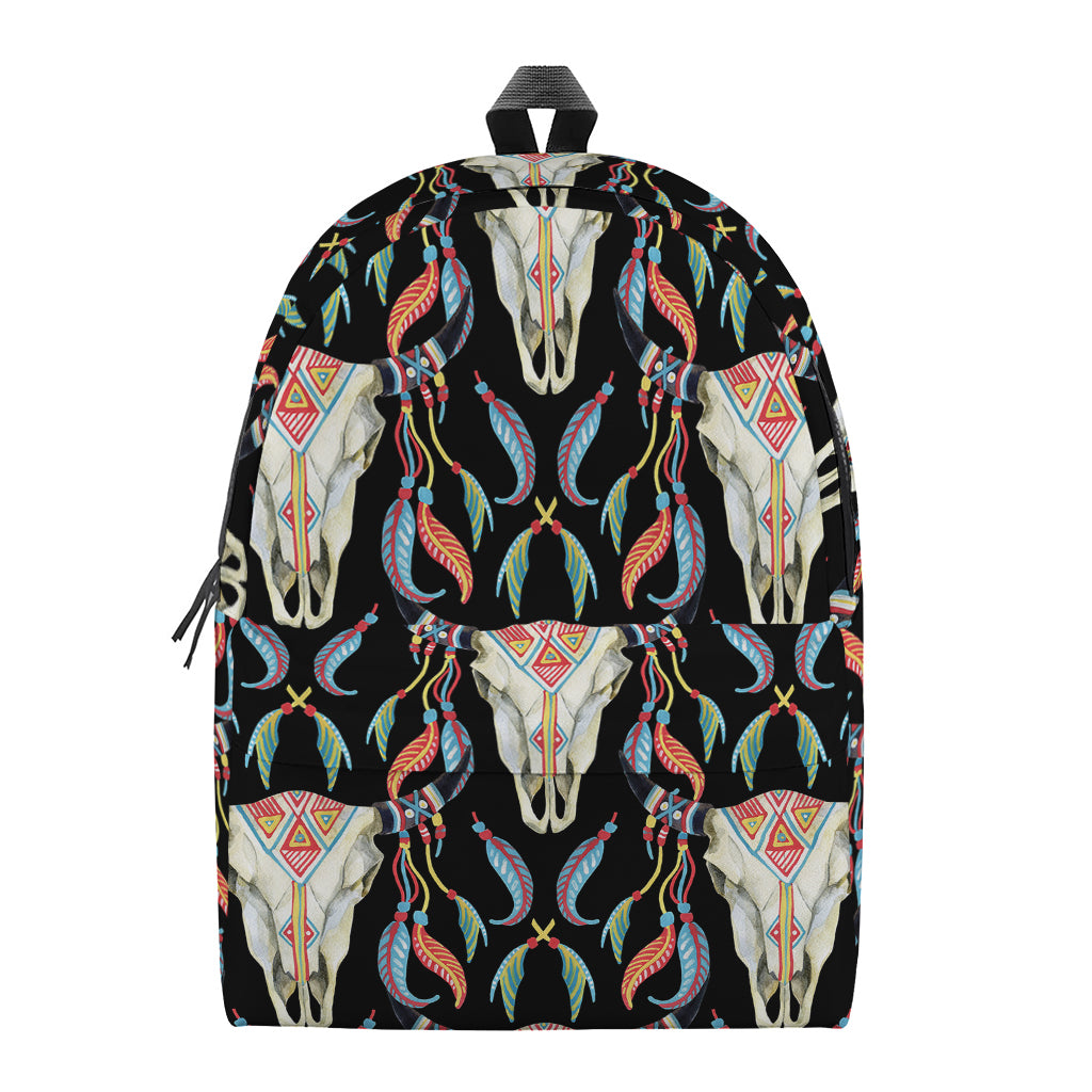 Native Buffalo Pattern Print Backpack