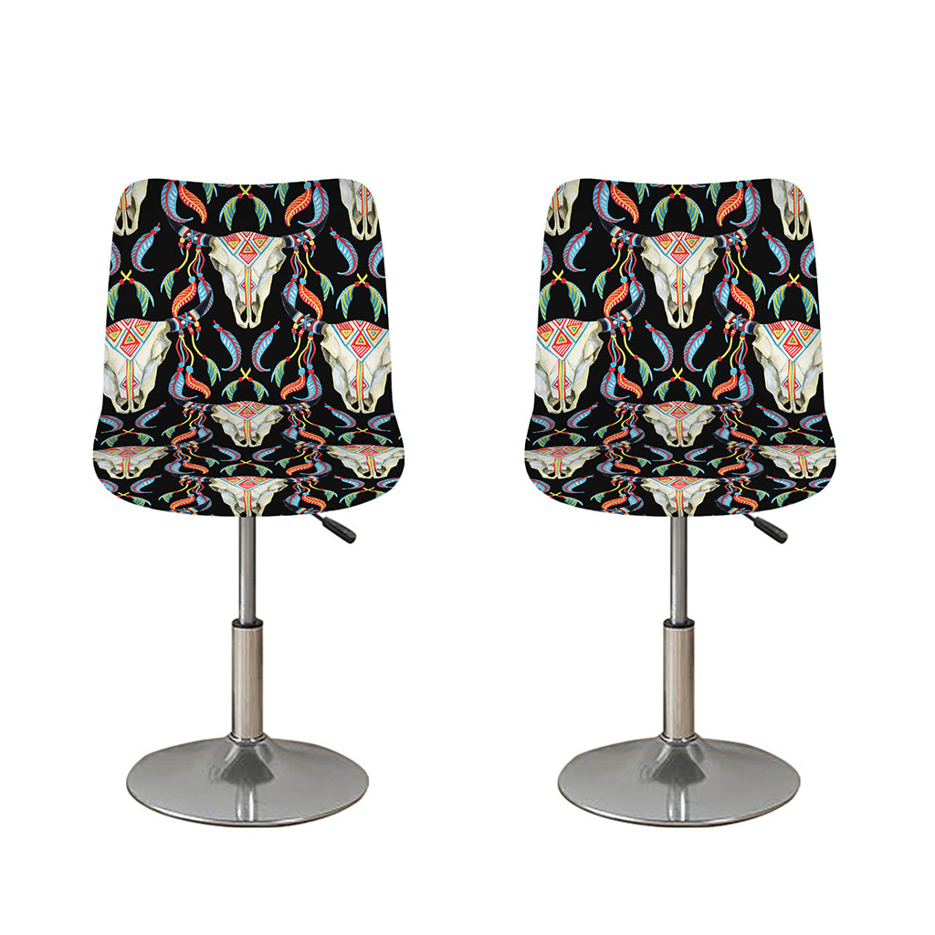 Native Buffalo Pattern Print Bar Stool Covers