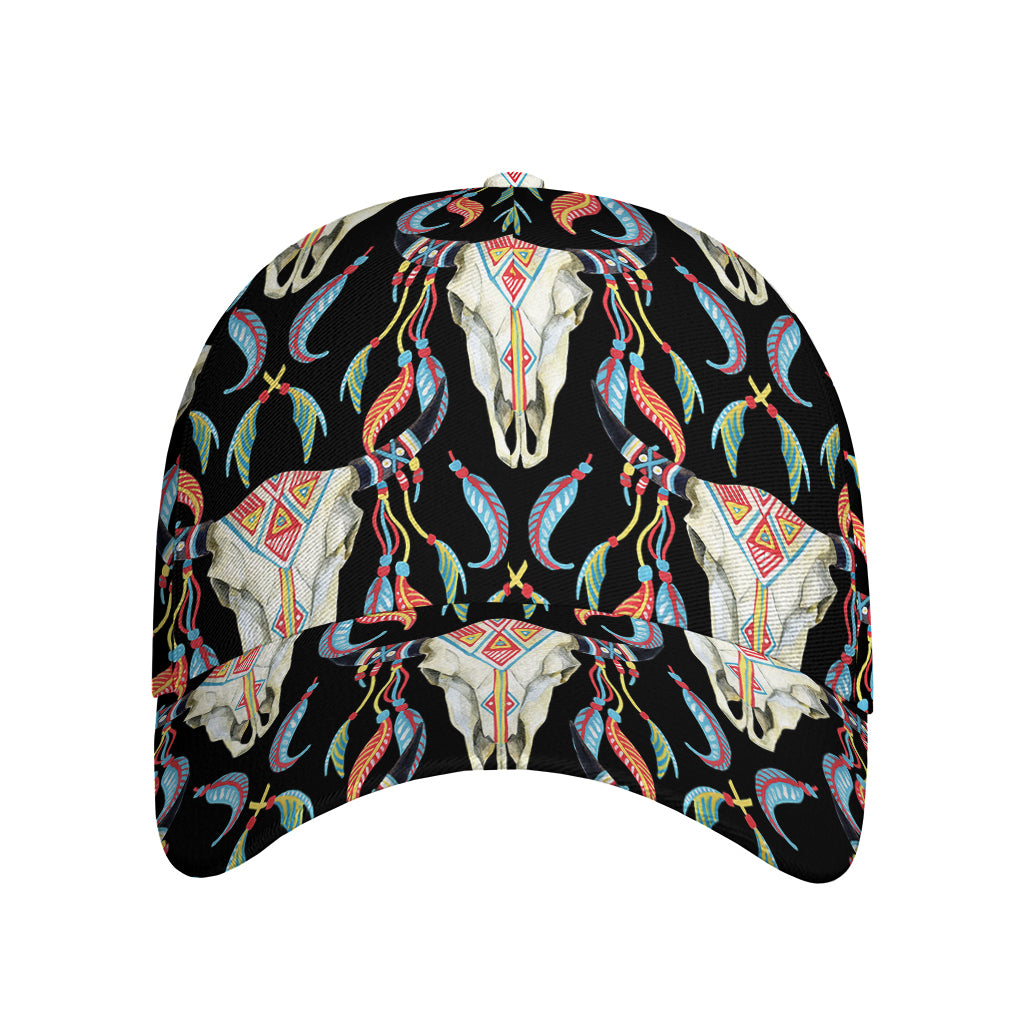 Native Buffalo Pattern Print Baseball Cap