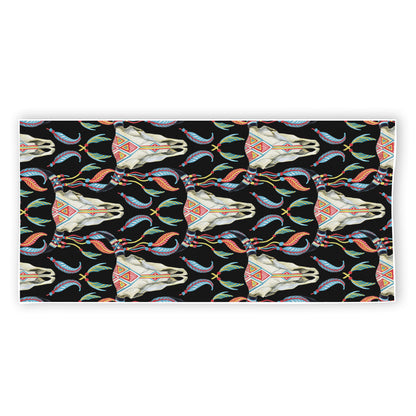 Native Buffalo Pattern Print Beach Towel