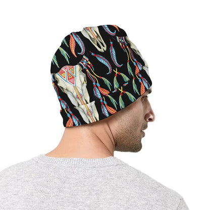 Native Buffalo Pattern Print Beanie