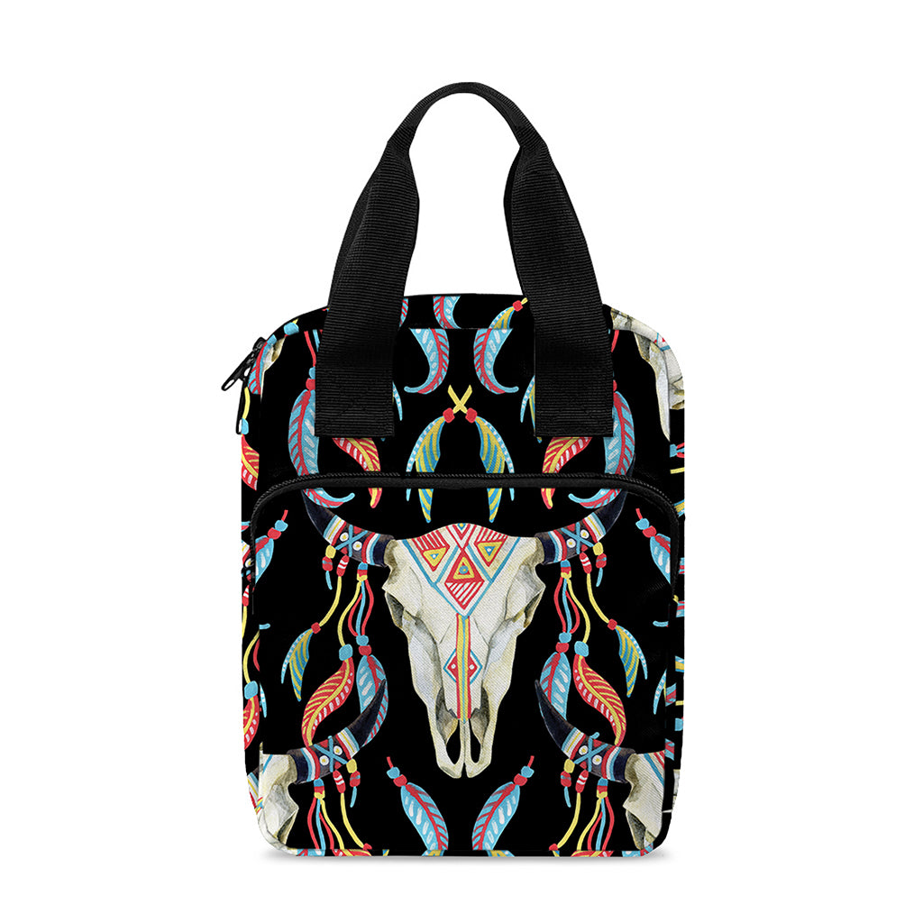 Native Buffalo Pattern Print Bible Tote Bag